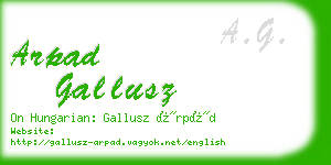 arpad gallusz business card